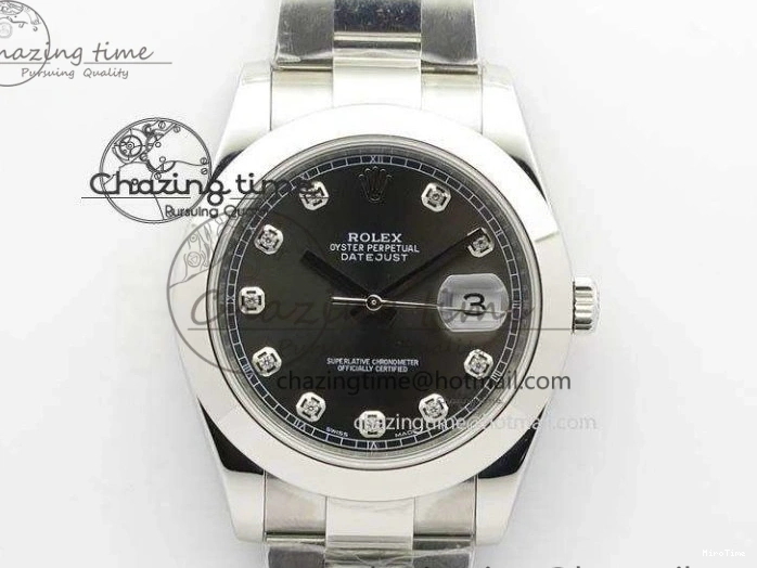 MiroTime 0515 Premium DateJust 41mm 126300 SS Noob 1:1 Best Edition Gray Dial Diam Markers On SS Bracelet A 3594